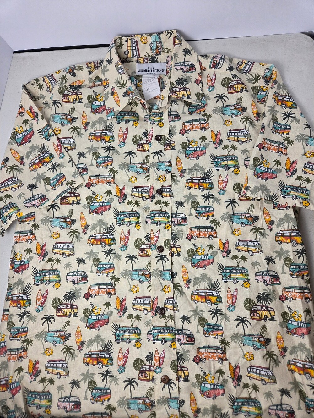 Vintage T&L Muumuu Factory Hawaiian Shirt Men's M Cotton Retro VW Bus Vacay